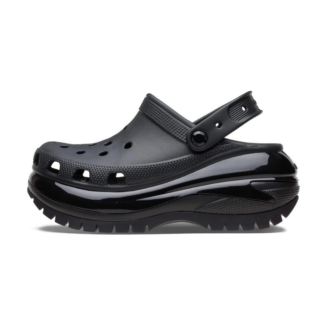 Crocs Unisex Mega Crush Clog Platform Black Sandal Men’s 7/Women’s 9 - Picture 3 of 11
